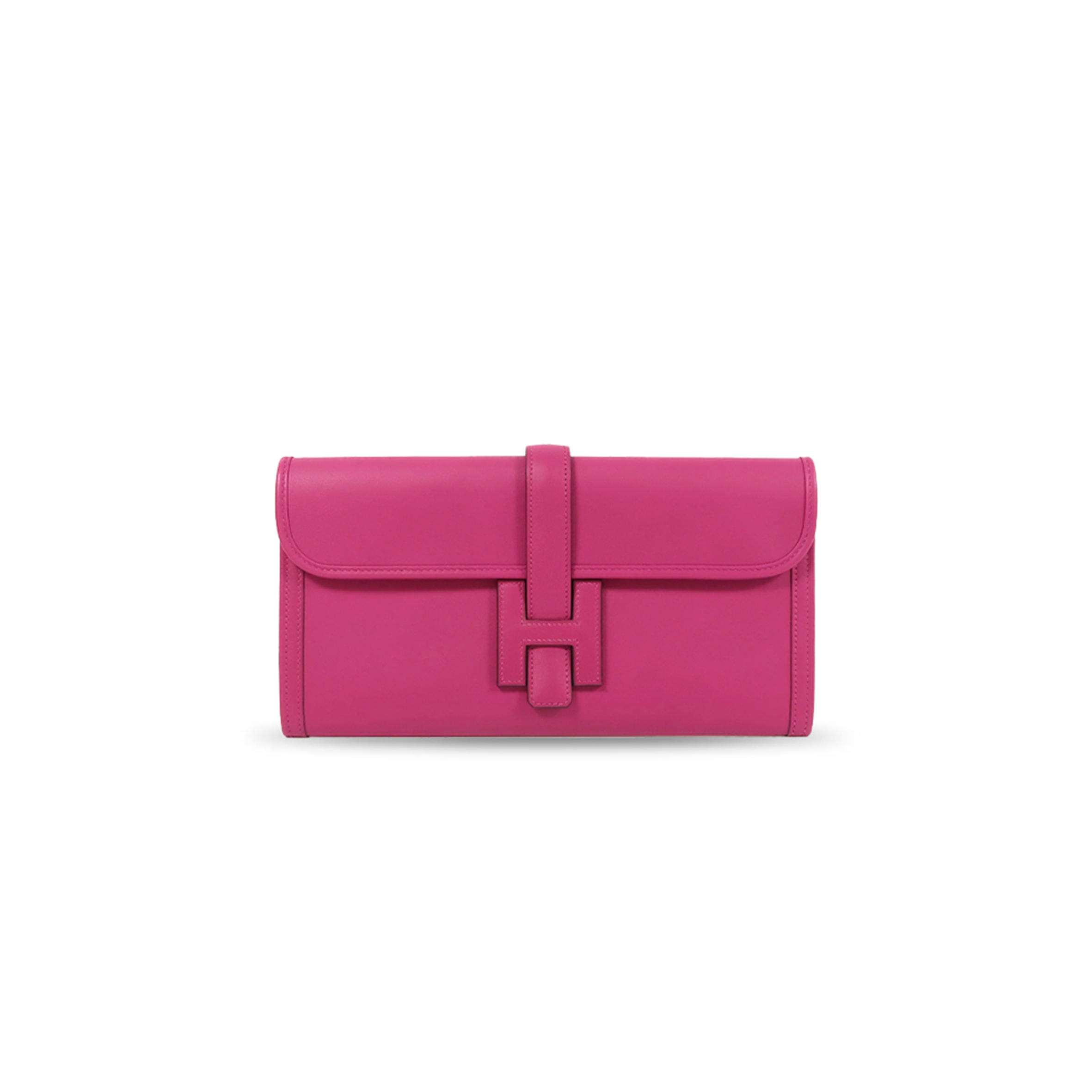 HERMES SWIFT LEATHER JIGE ELAN 29 CLUTCH BAG IN MAGNOLIA PINK (29*15.5*3cm) 